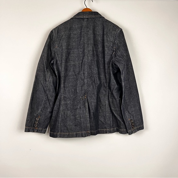GAP Women's Denim Blazer Size 14, dark blue, two button - Picture 2 of 8